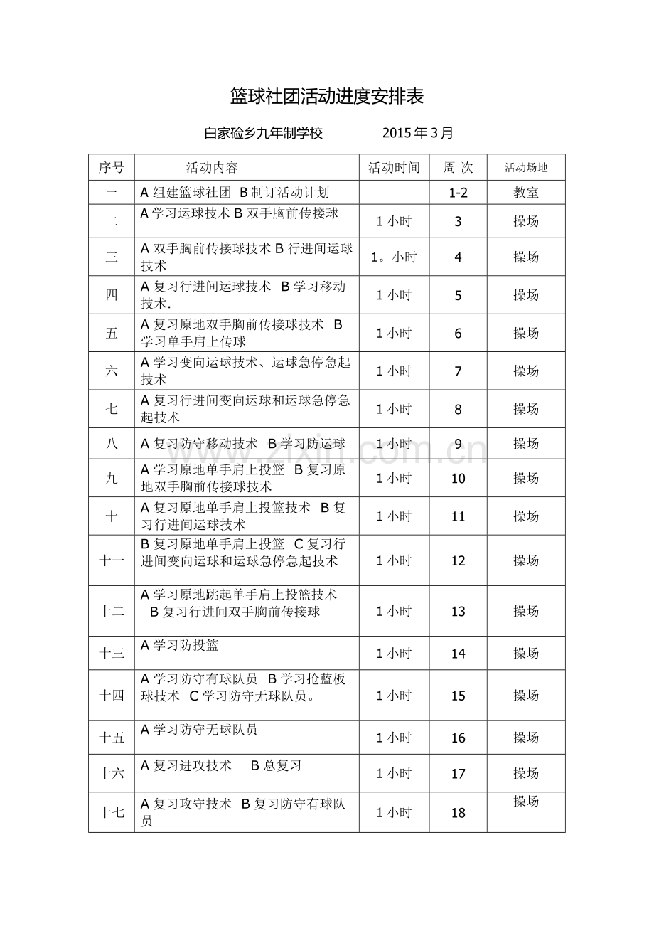 篮球进度安排表及计划.doc_第1页