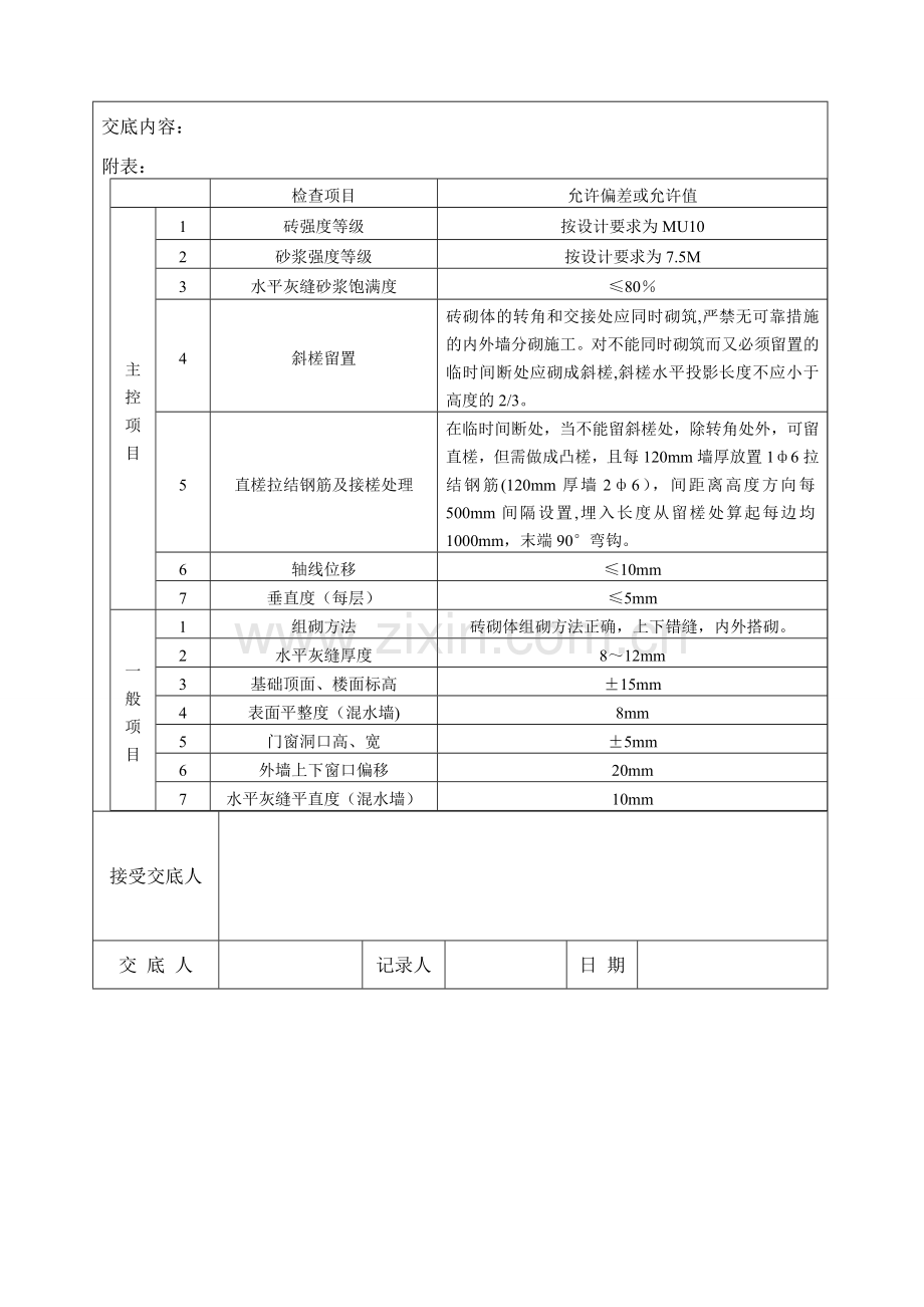 砖砌体工程安全技术交底记录.doc_第3页