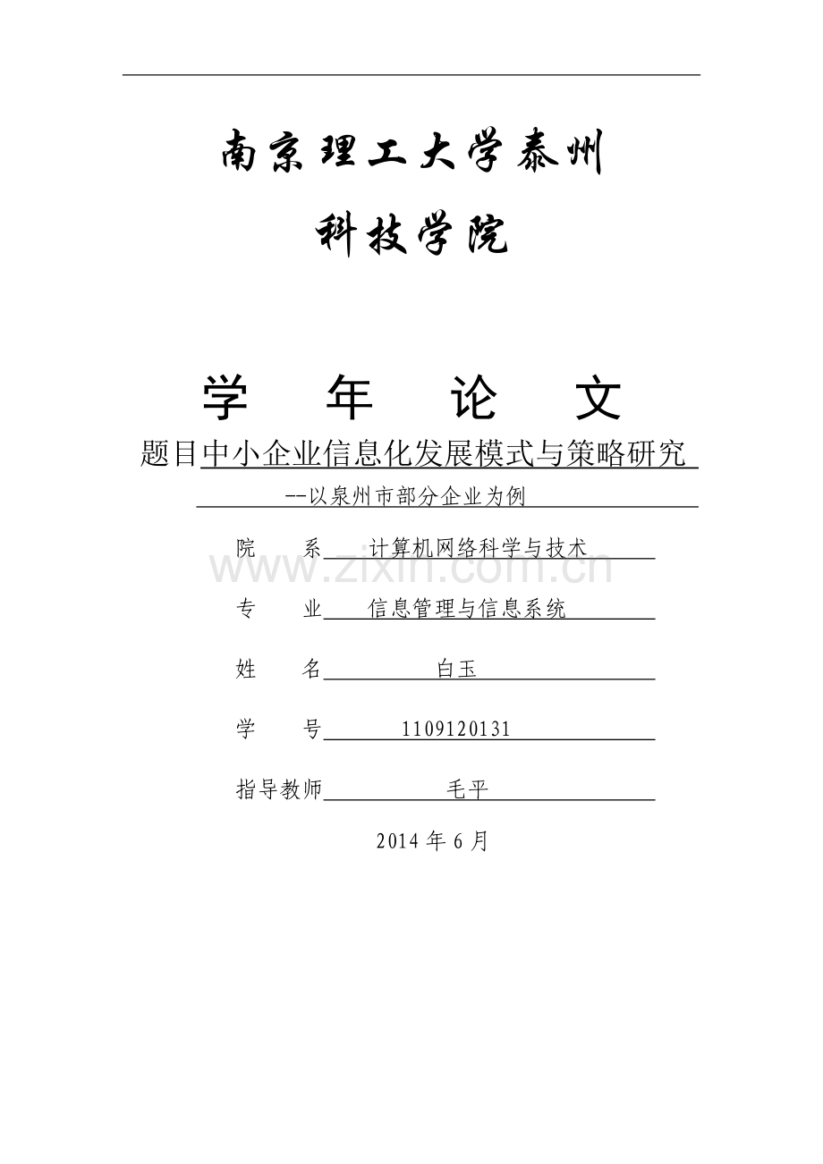 中小企业信息化发展模式与策略研究.doc_第1页