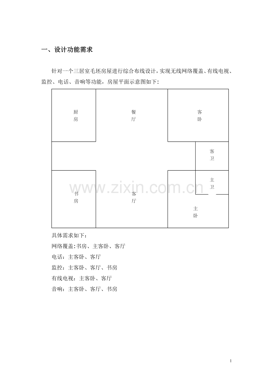 三居室家庭装修综合布线设计方案.doc_第2页