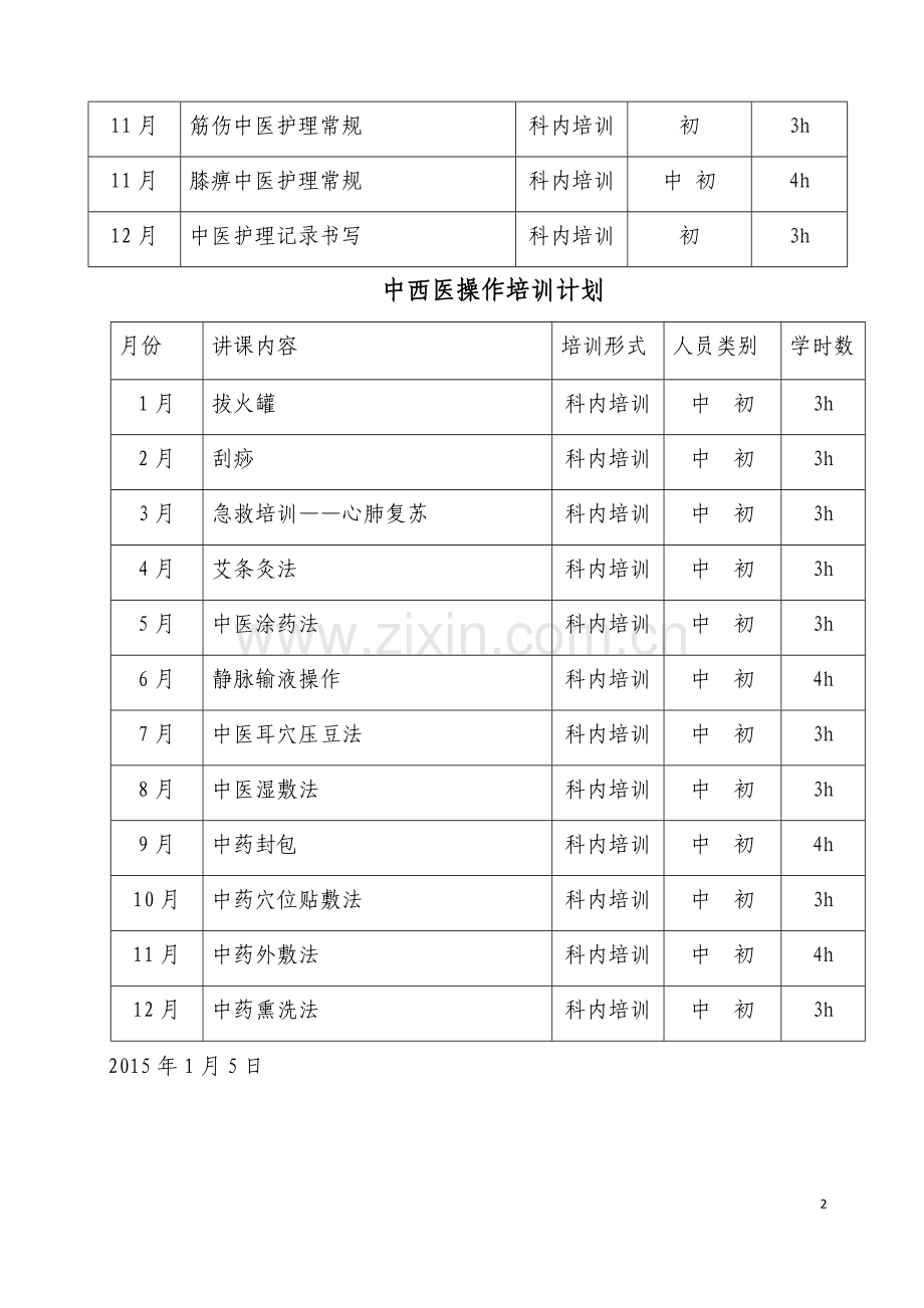 护理人员中医药知识与技能培训计划.doc_第2页