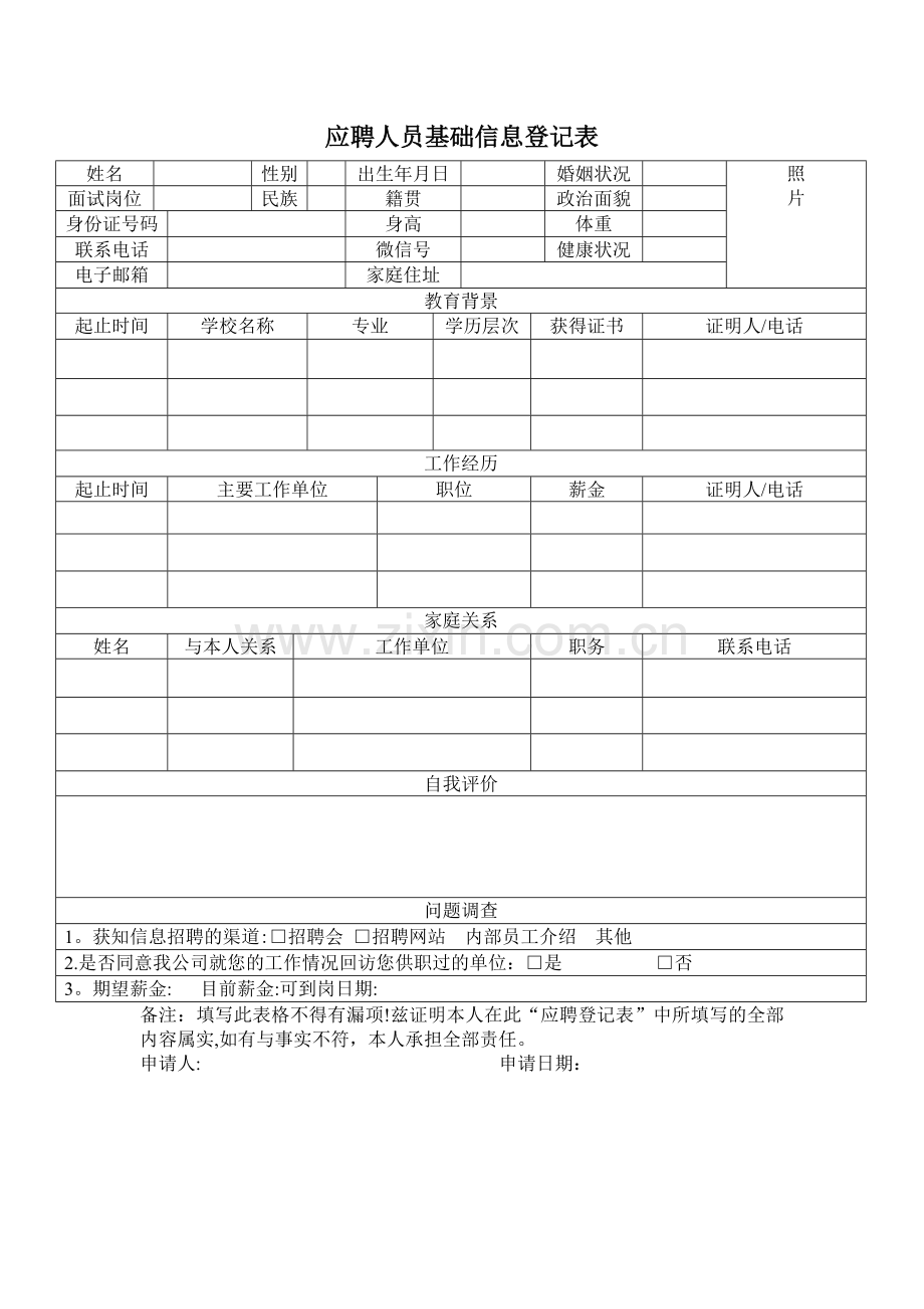 应聘人员面试表格.doc_第1页