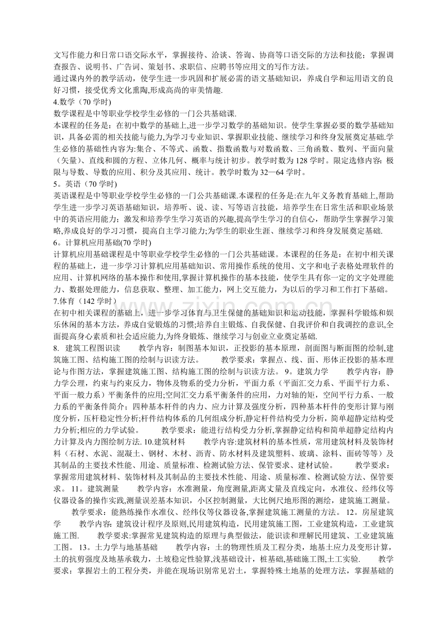 建筑工程施工专业人才培养方案.doc_第2页