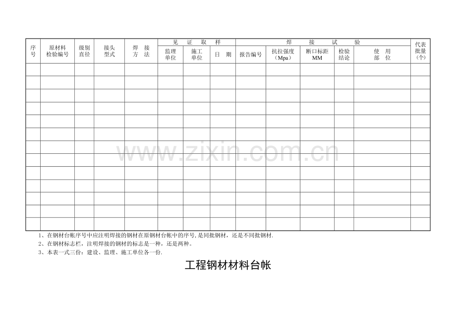 建筑工程各种材料台账样表.doc_第3页