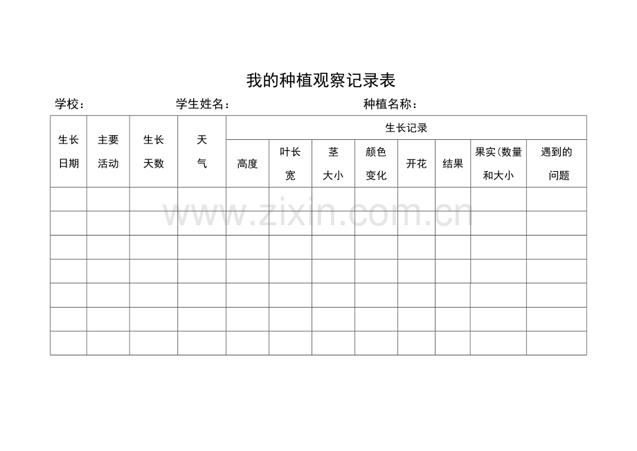 我的种植观察记录表.doc_第1页