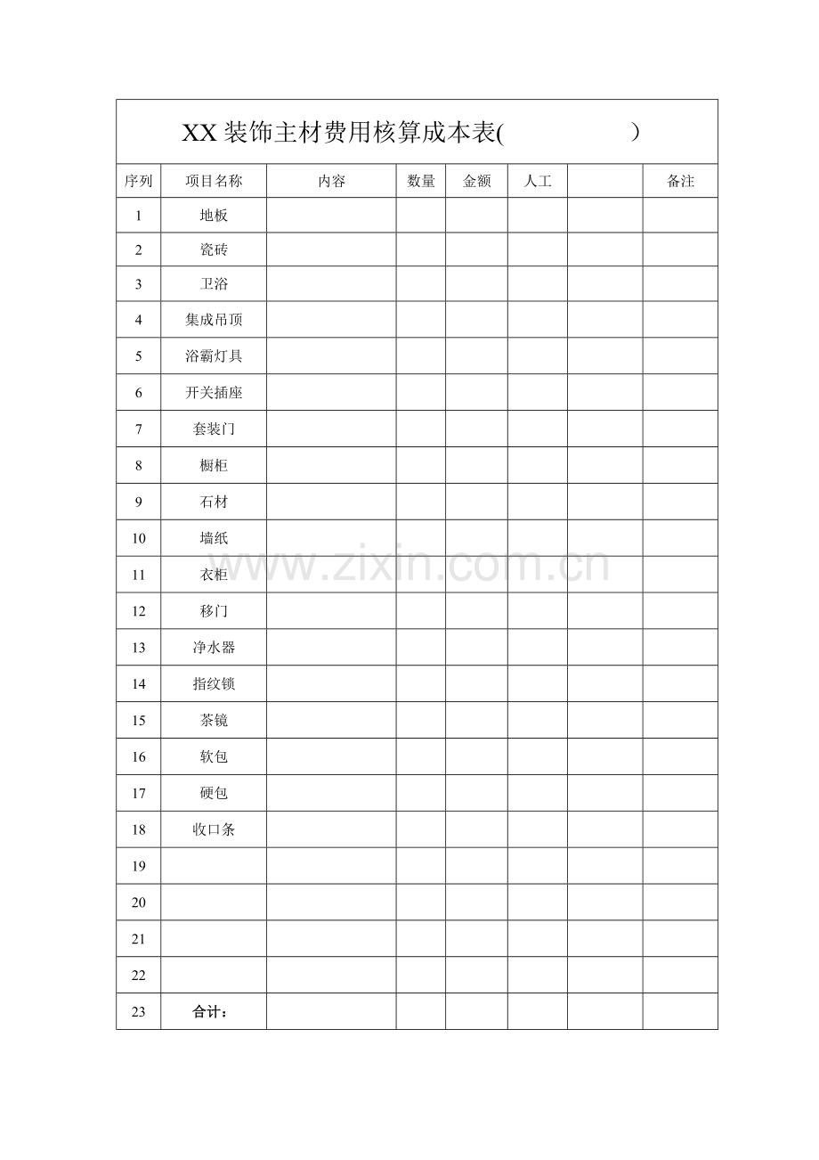 装饰公司装修费用核算成本表.doc_第2页