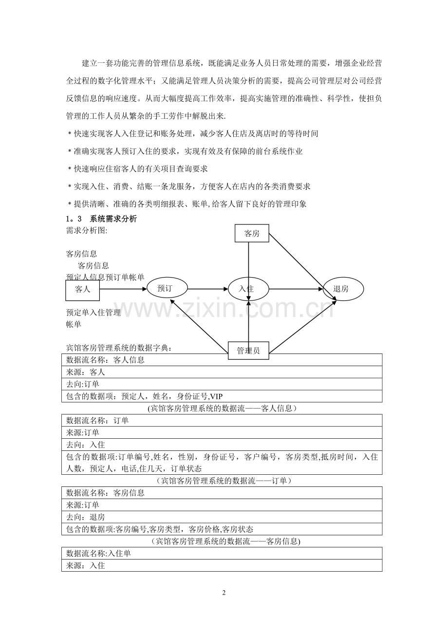 数据库实验报告(宾馆客房管理系统).doc_第3页