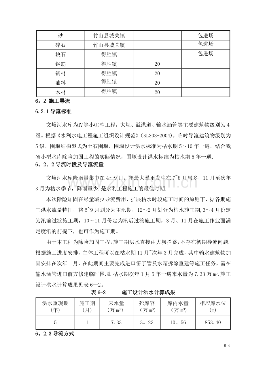 竹山县文峪河水库除险加固工程施工组织设计.doc_第2页