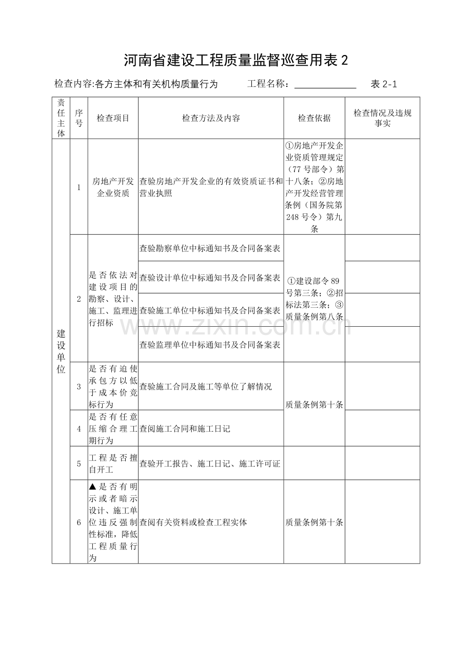 河南省建设工程质量监督巡查用表.doc_第3页