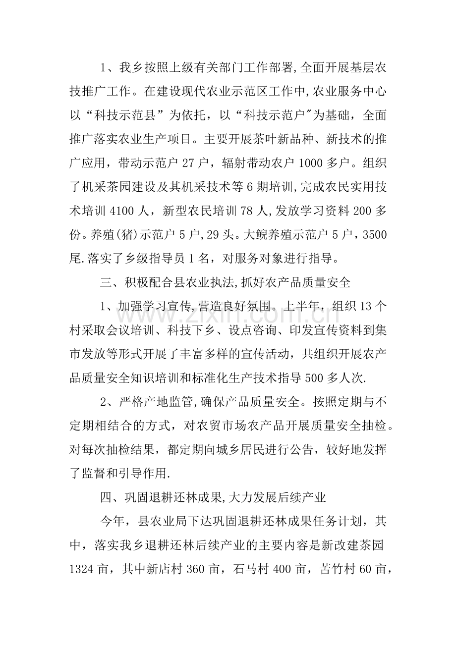 乡农业服务中心年终工作总结.docx_第2页