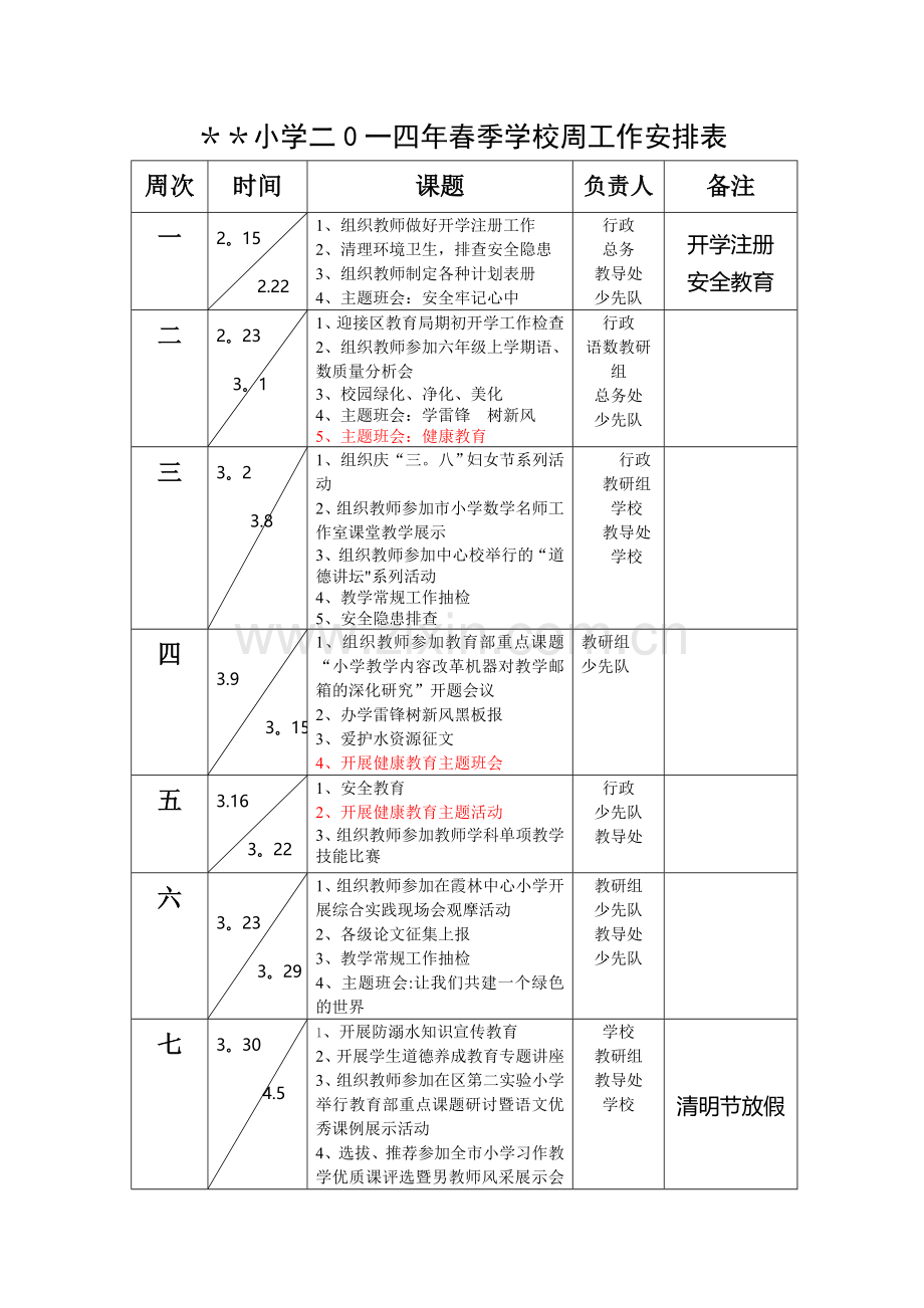 学校周工作安排表.doc_第1页