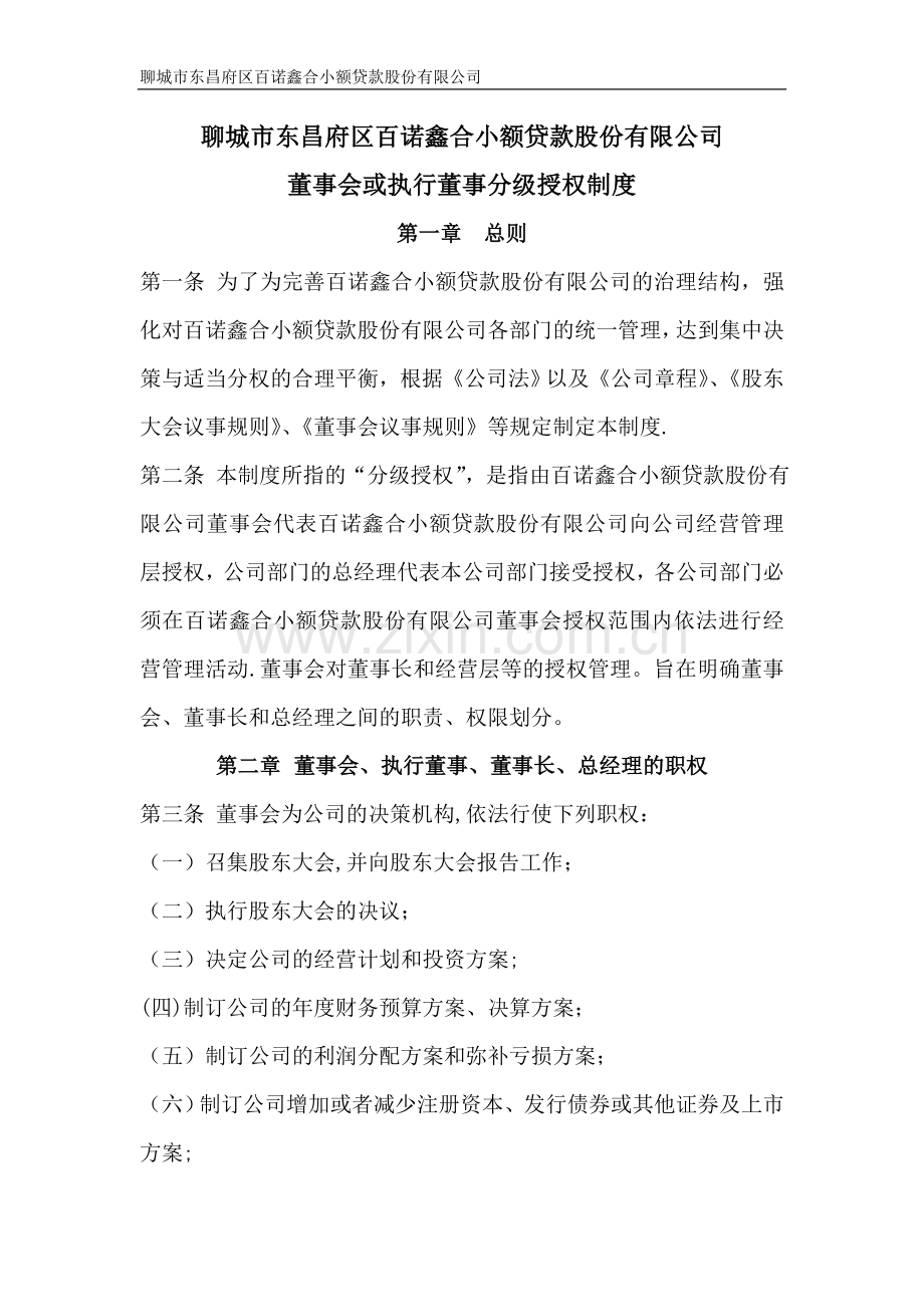 董事会或执行董事分级授权制度.docx_第1页