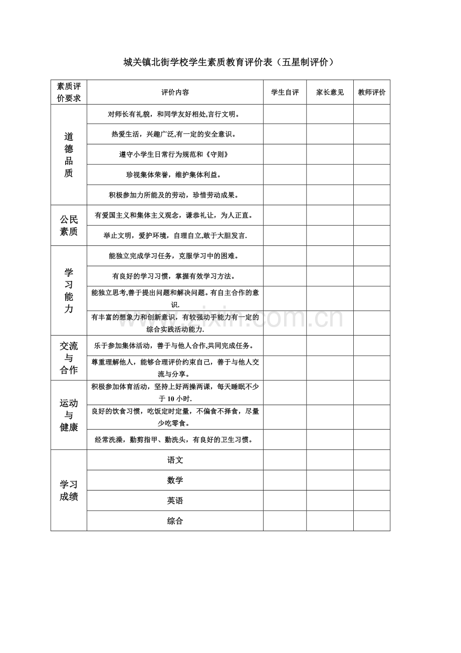 小学生综合评价表.doc_第1页