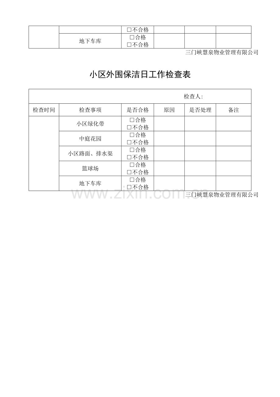 日常保洁工作检查表.doc_第2页