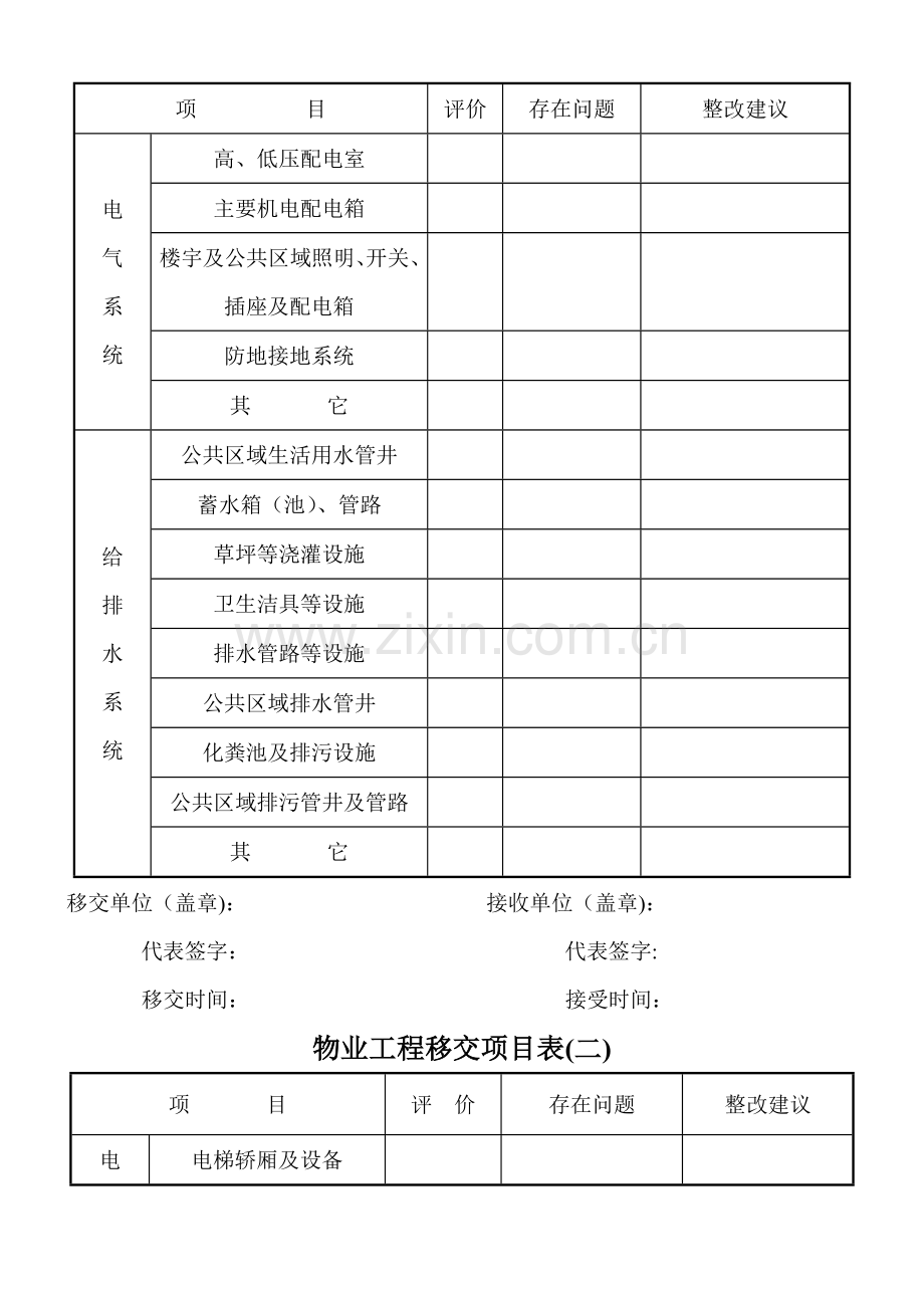 物业移交表格.doc_第2页