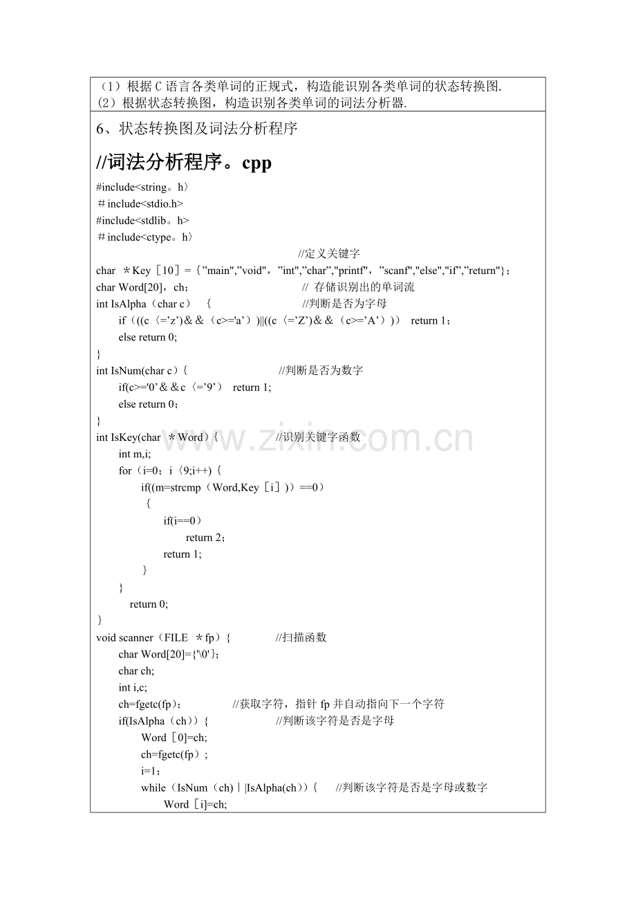 词法分析器的设计与实现编译原理实验报告.doc_第2页