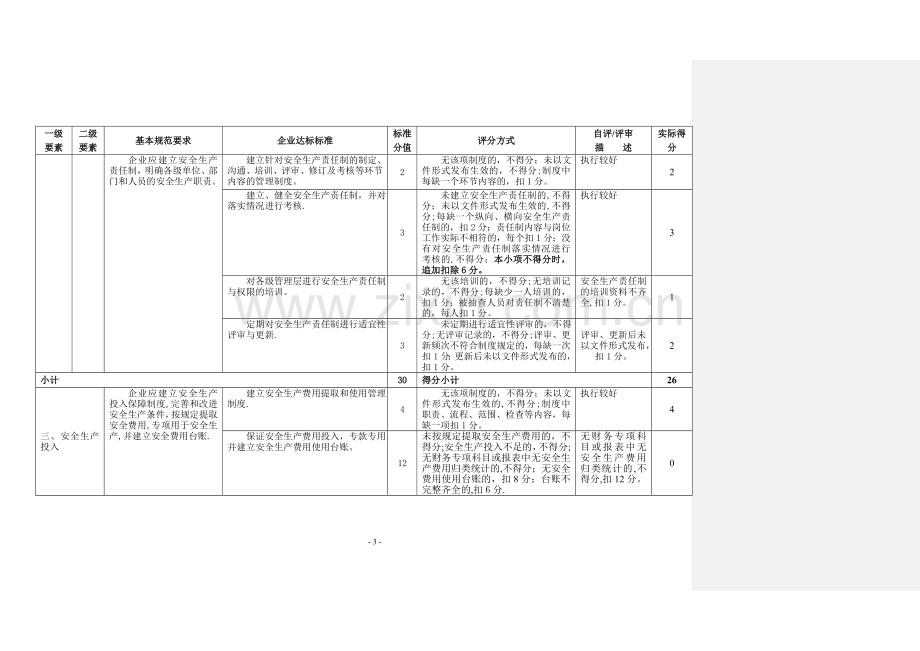 安全生产标准化自评情况评分表.doc_第3页