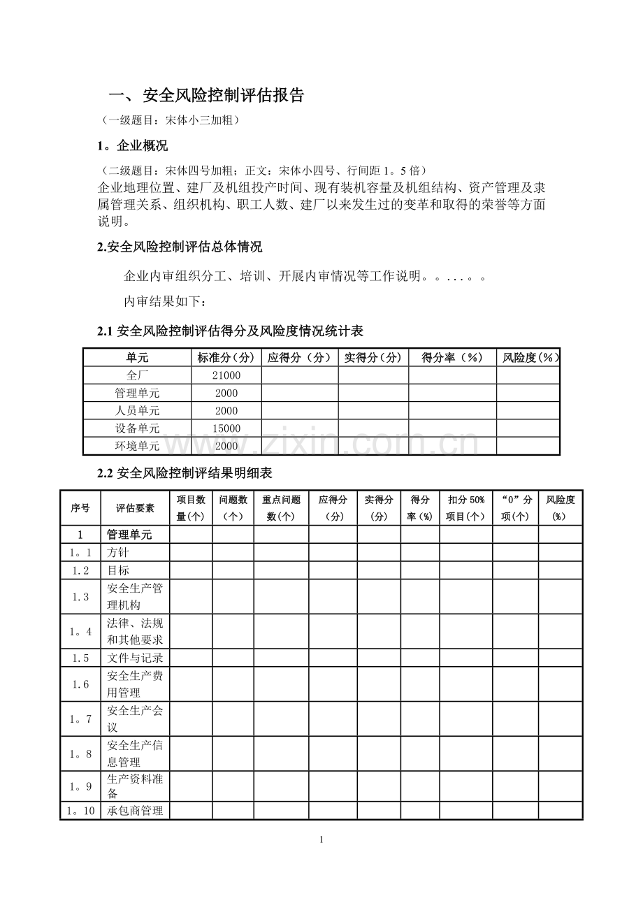 安全风险控制评估企业内审报告(模板).doc_第2页