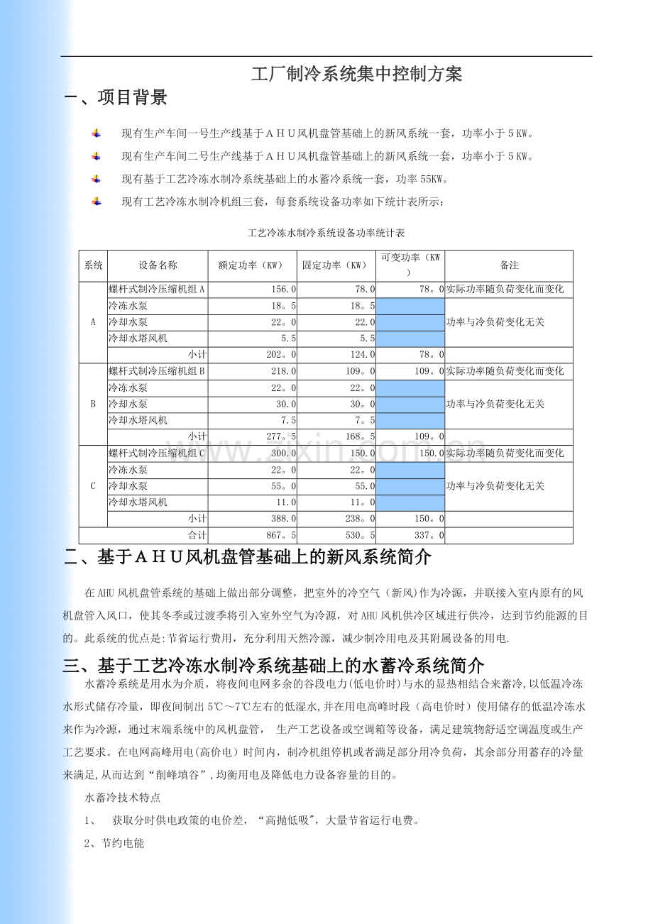 工厂制冷系统集中控制方案.doc_第1页