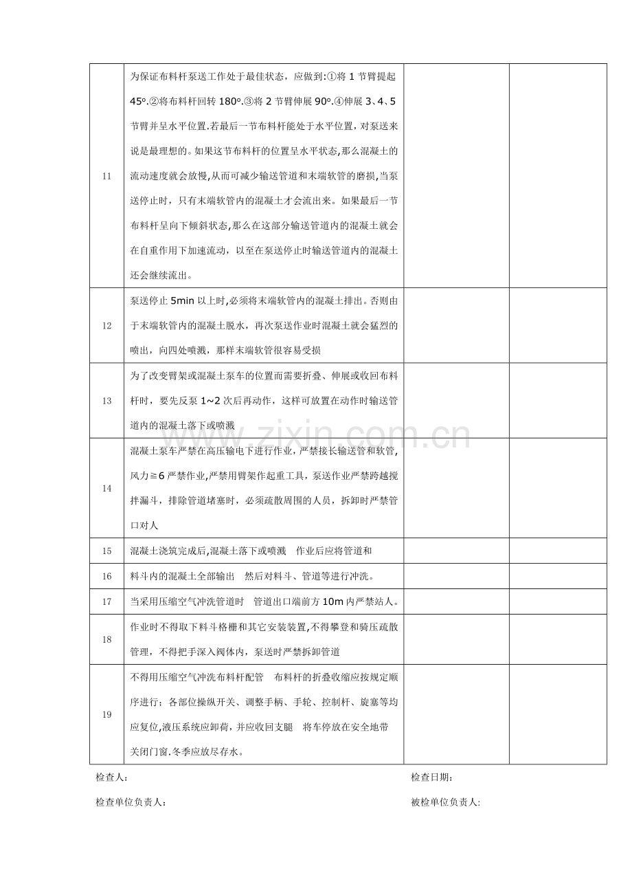 混凝土泵车施工机械安全管理工作检查表.doc_第2页