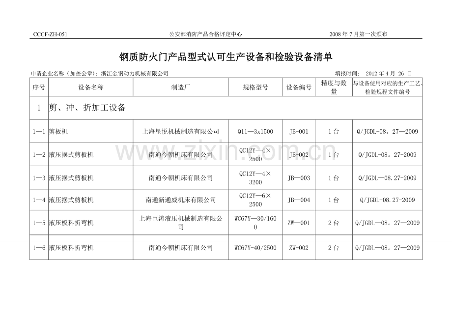 生产设备和检验设备清单.doc_第1页