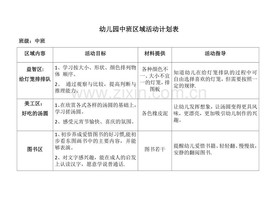 幼儿园大班区域活动计划表.doc_第2页