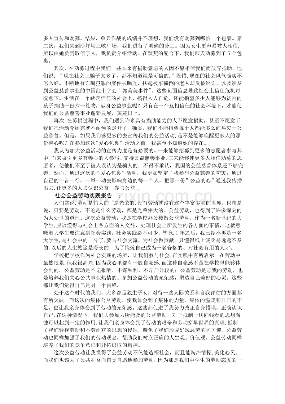 社会公益劳动实践报告3篇.doc_第2页