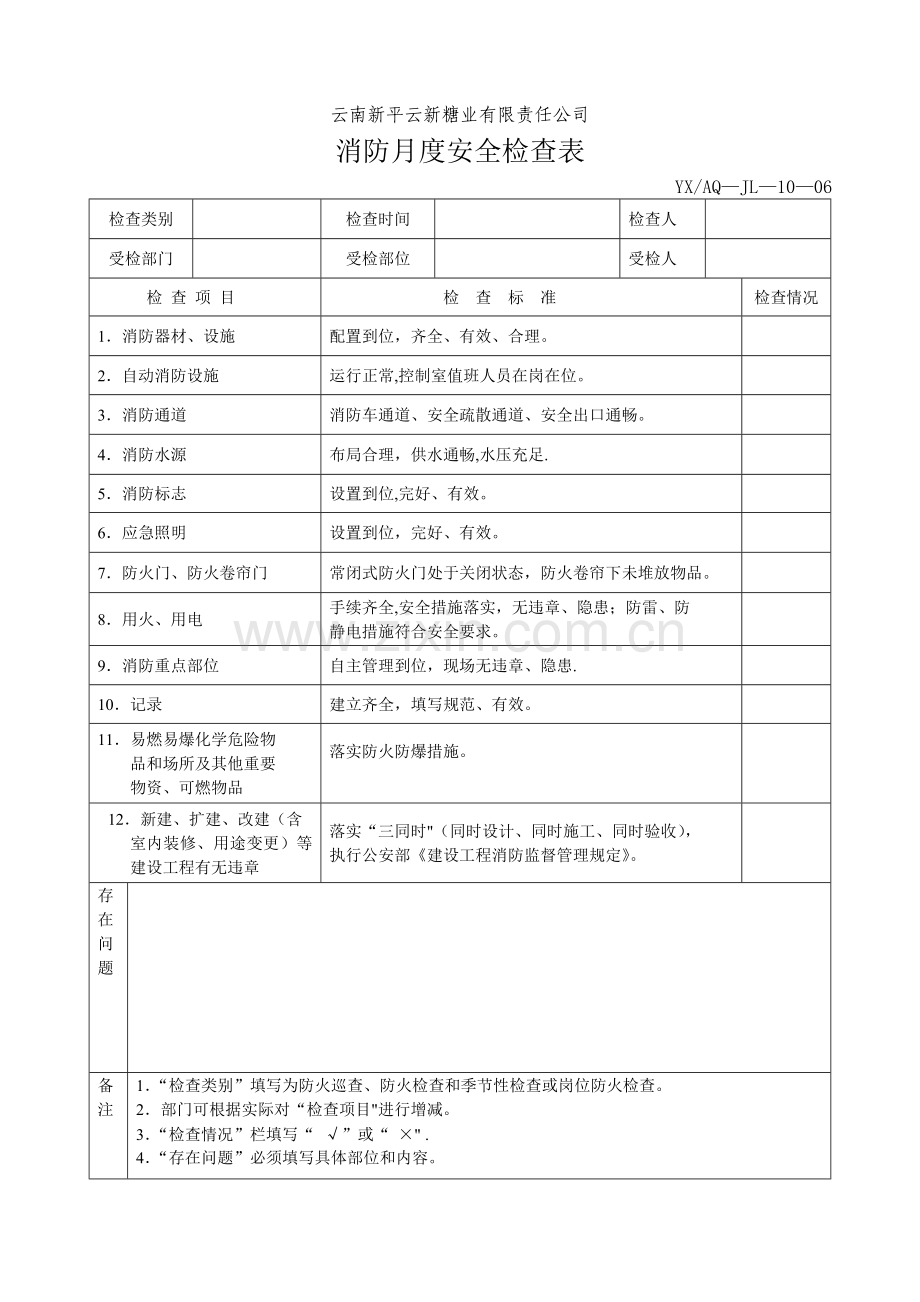 消防月度安全检查表.doc_第2页