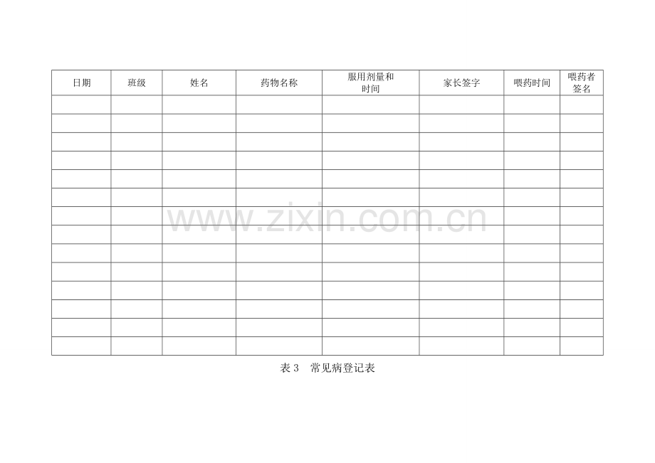 幼儿园卫生保健相关参考表格.doc_第2页