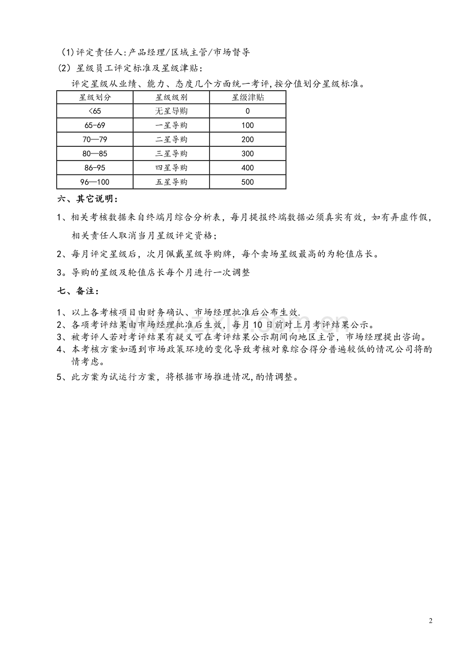 市场导购员星级评定考核方案.doc_第2页