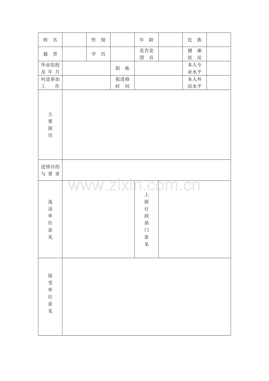 河北医科大学第二医院专业医师进修表.doc_第3页