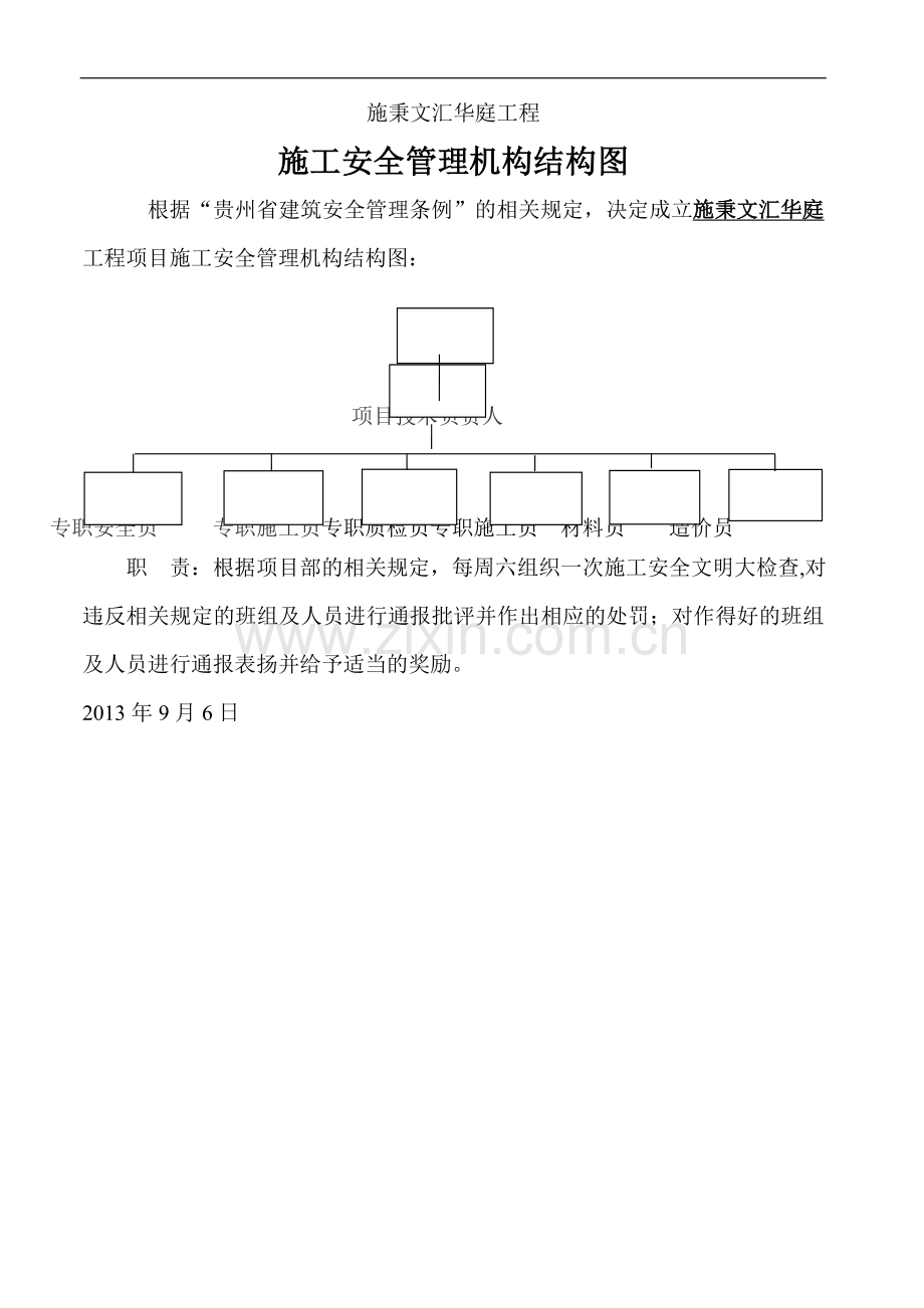 施工安全管理机构组织结构图(完)1.doc_第1页