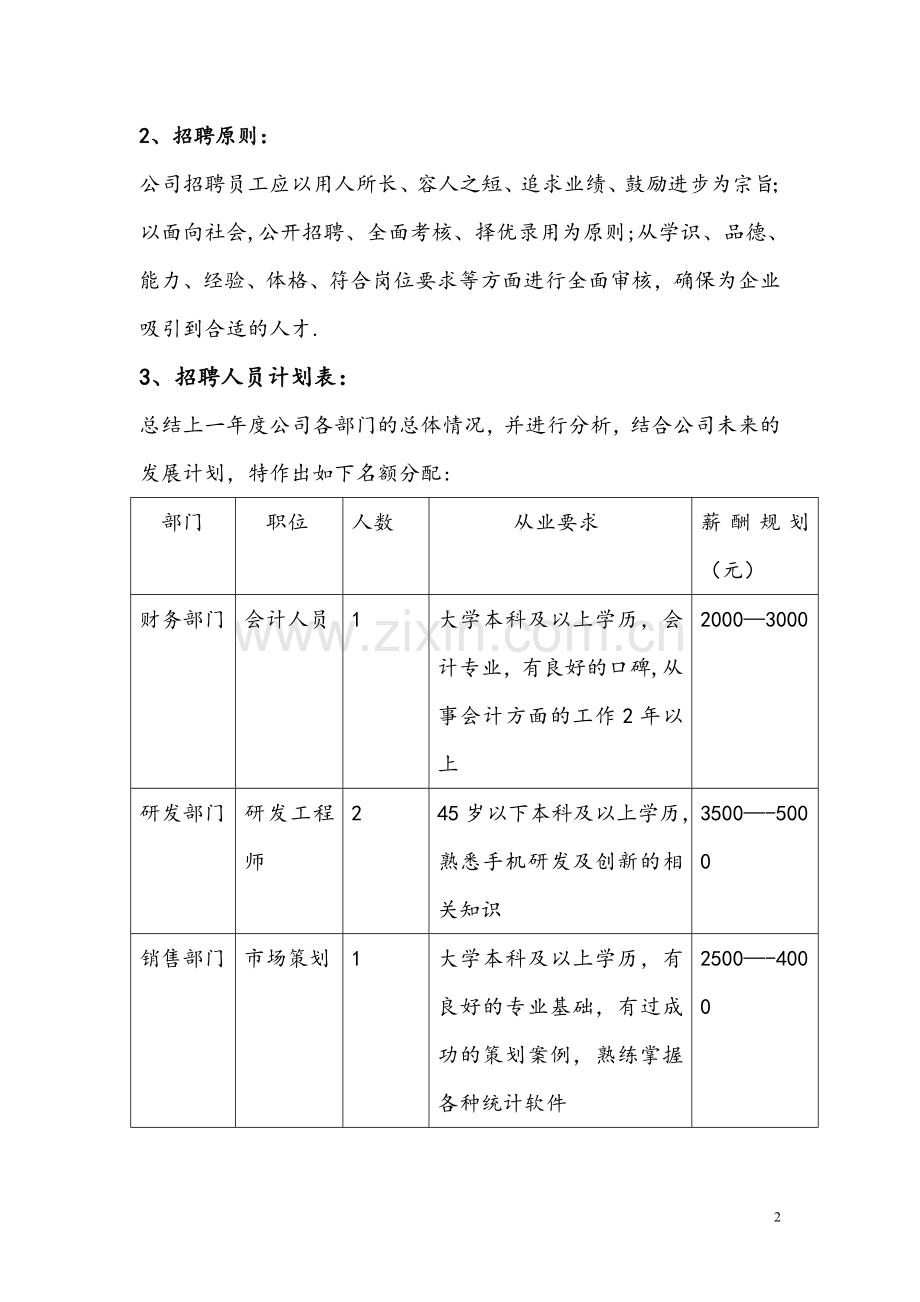 年度招聘计划书.doc_第2页