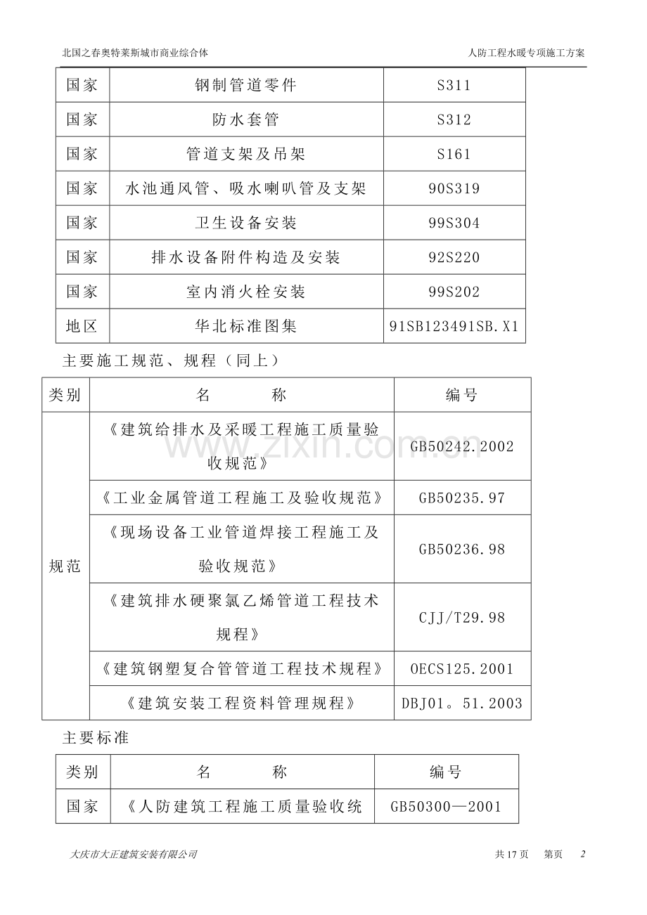 人防工程水暖施工方案-secret.doc_第2页