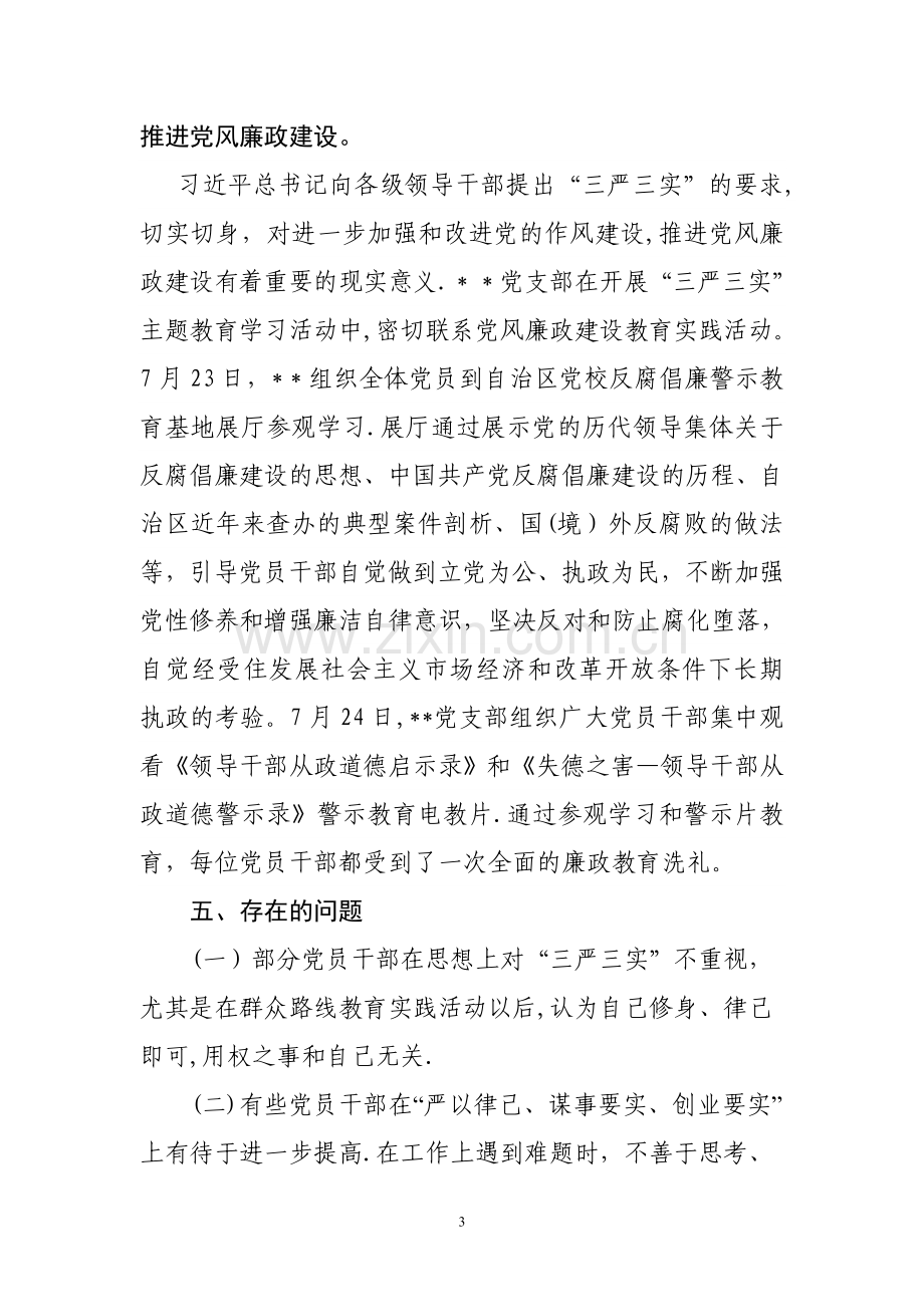 三严三实专题教育汇报材料资料.doc_第3页