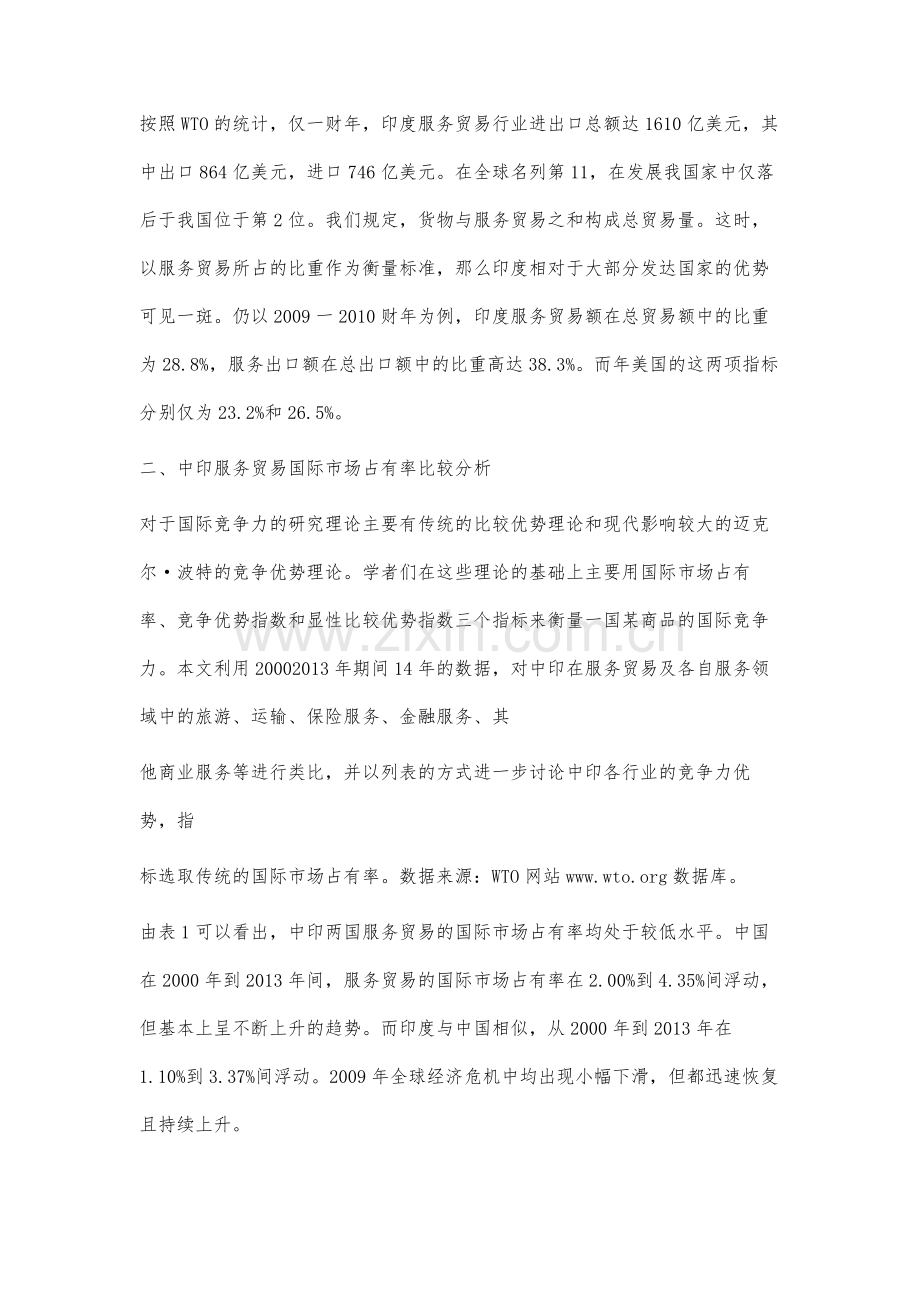 中印服务贸易国际竞争力比较研究.docx_第3页