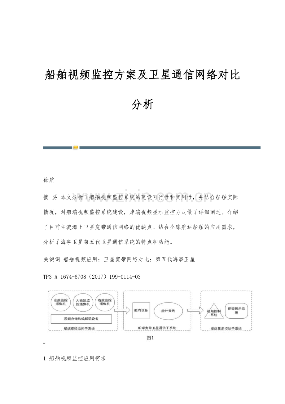 船舶视频监控方案及卫星通信网络对比分析.docx_第1页