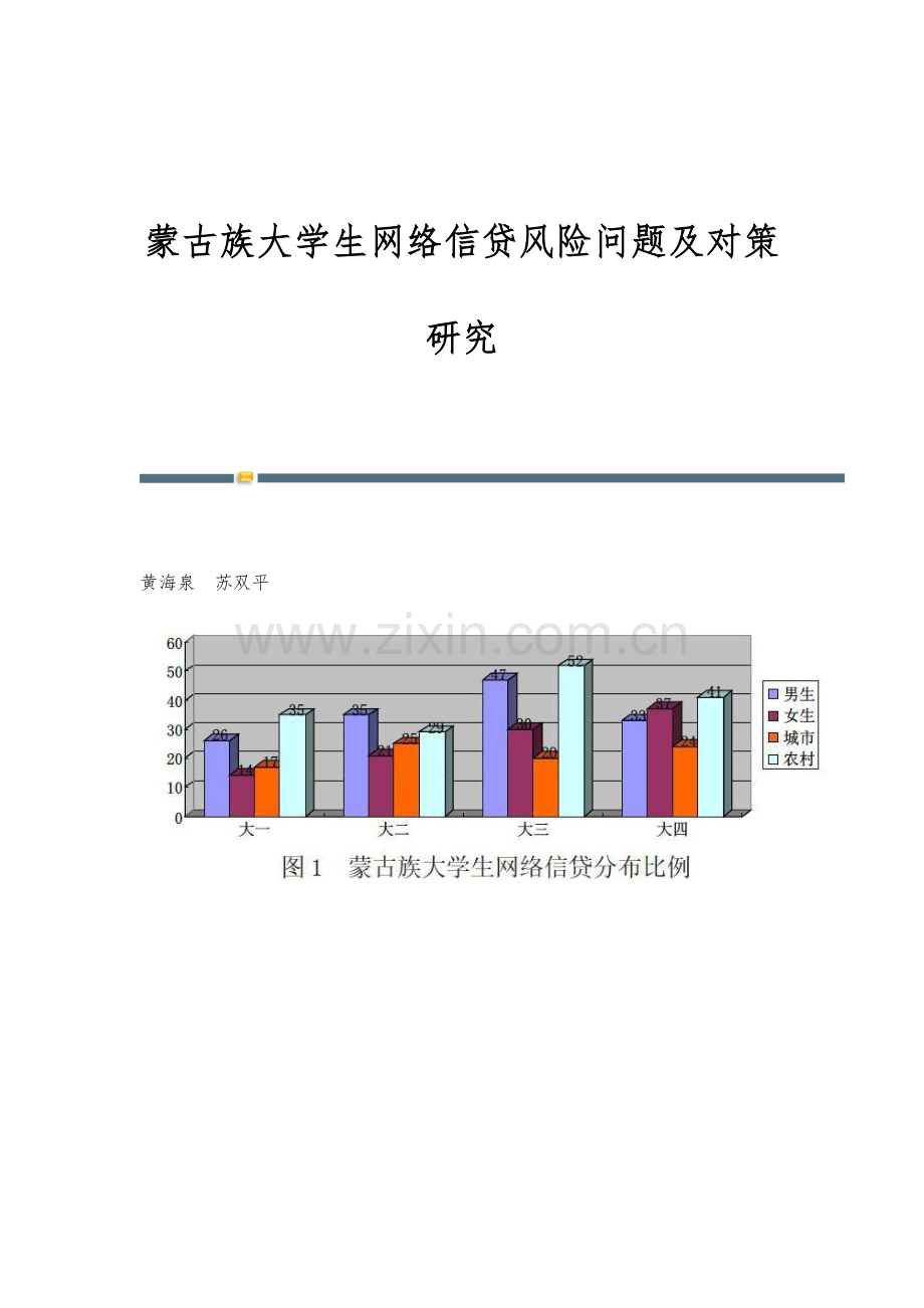 蒙古族大学生网络信贷风险问题及对策研究.docx_第1页