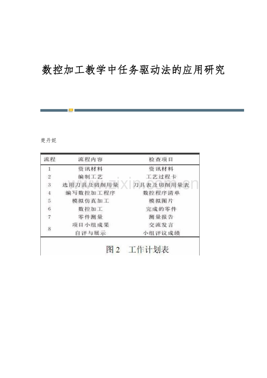 数控加工教学中任务驱动法的应用研究.docx_第1页