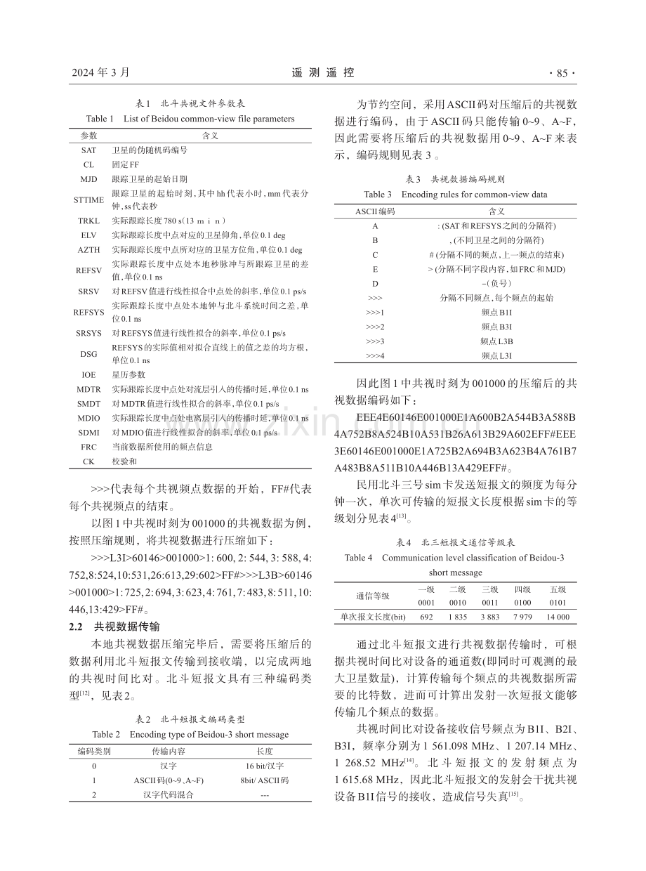 基于北斗三号短报文的共视数据压缩传输方法.pdf_第3页