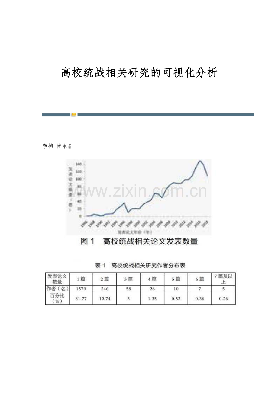 高校统战相关研究的可视化分析.docx_第1页