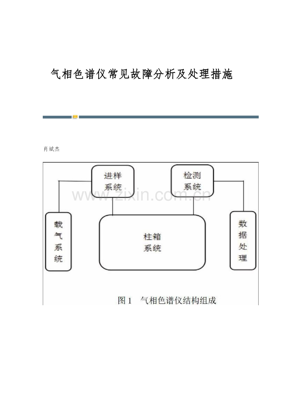 气相色谱仪常见故障分析及处理措施.docx_第1页