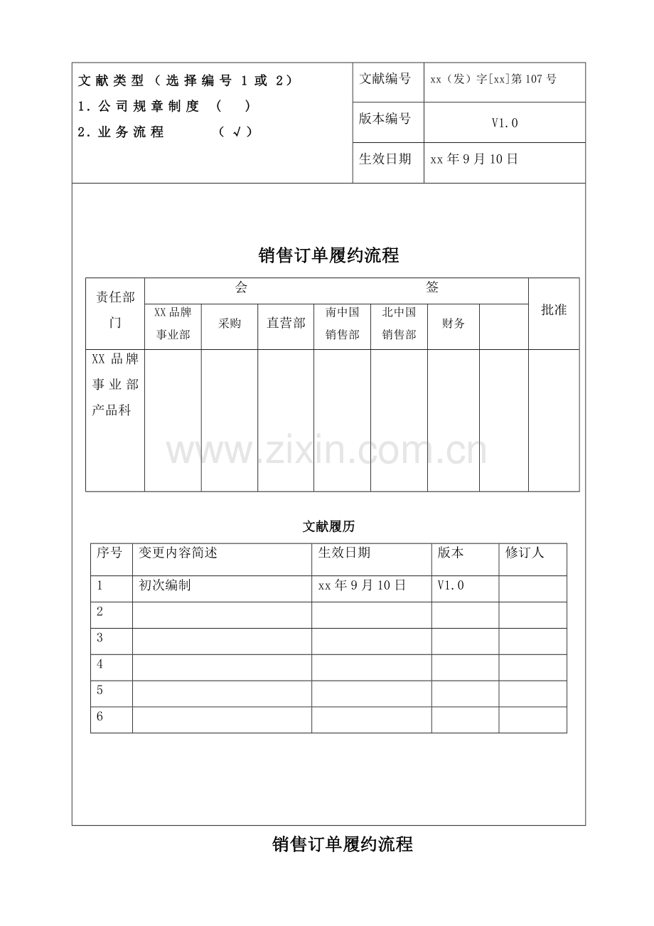 销售订单履约规定及流程.doc_第1页