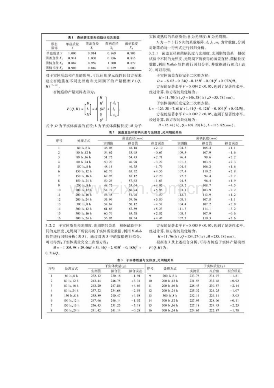 杏鲍菇子实体生长期光调控模型研究.docx_第3页