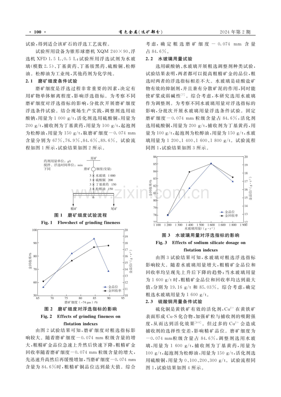 甘肃某金矿浮选药剂优化试验研究.pdf_第3页