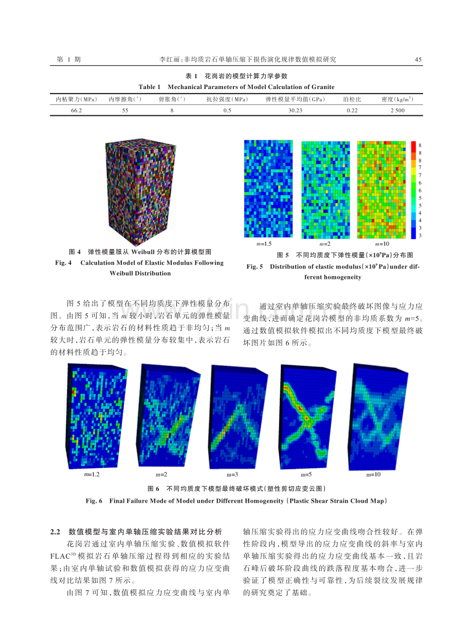 非均质岩石单轴压缩下损伤演化规律数值模拟研究.pdf_第3页