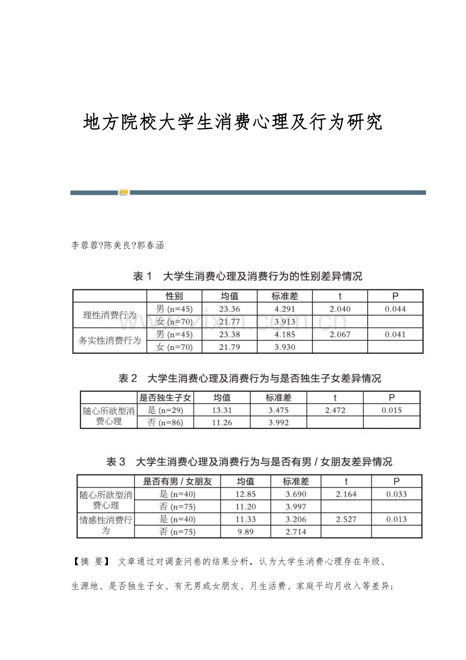 地方院校大学生消费心理及行为研究.docx_第1页