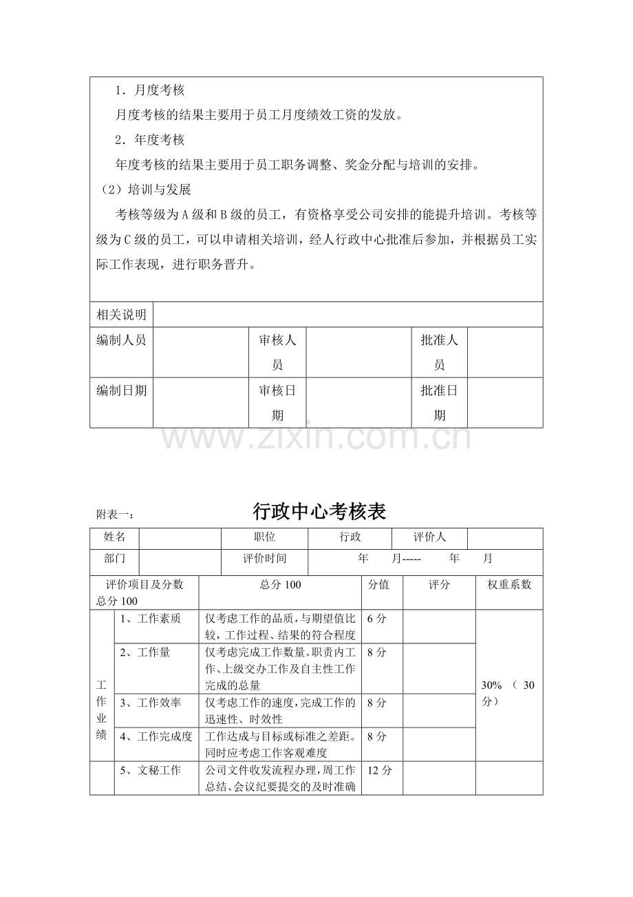 行政中心考核方案模板.doc_第3页