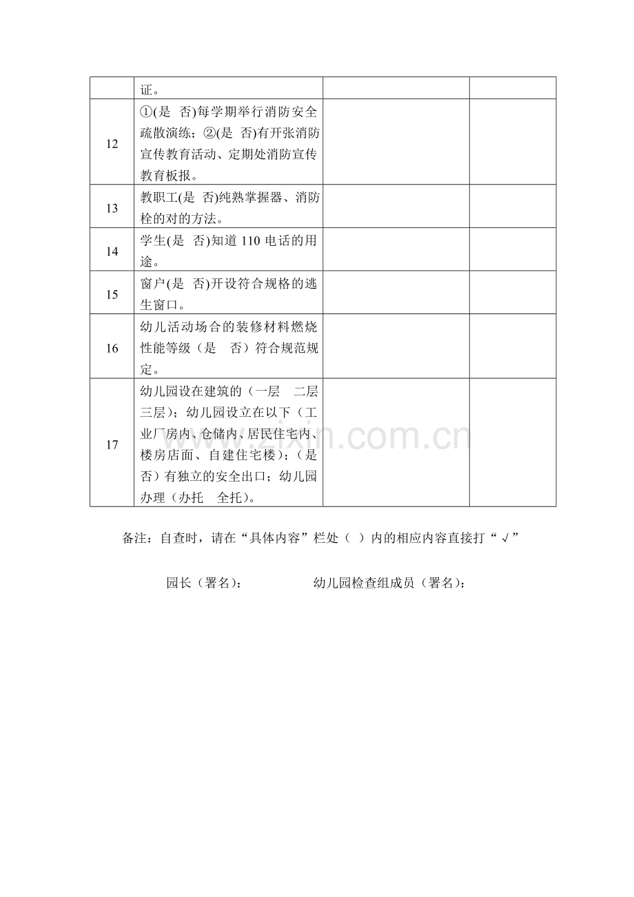 幼儿园消防安全月检表.doc_第2页