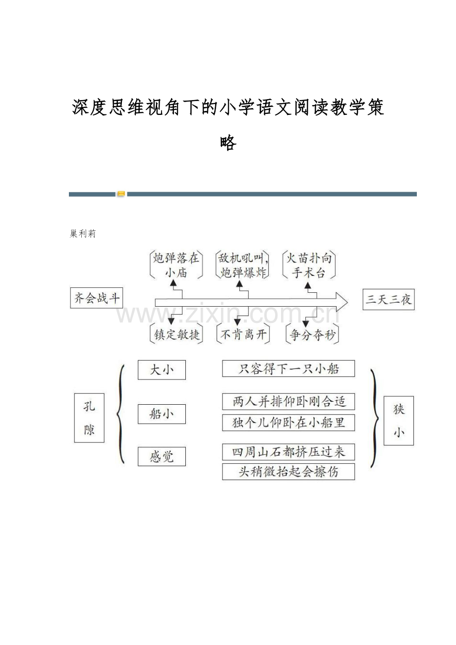 深度思维视角下的小学语文阅读教学策略.docx_第1页